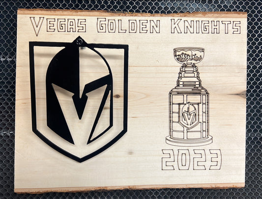 Golden Knights Wood and Steel Sign